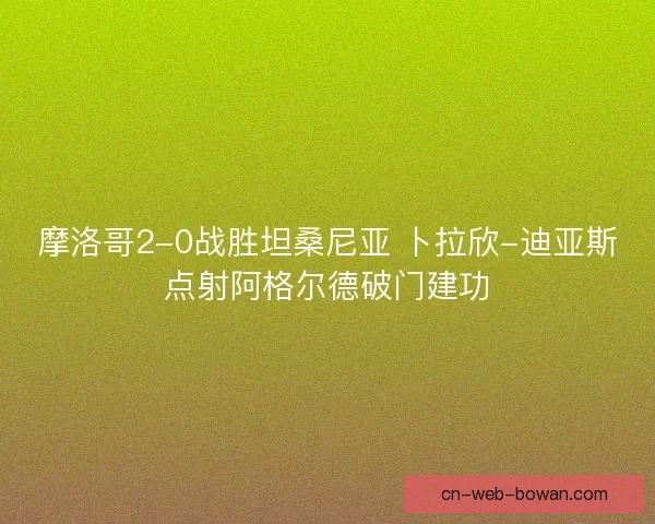 摩洛哥2-0战胜坦桑尼亚 卜拉欣-迪亚斯点射阿格尔德破门建功